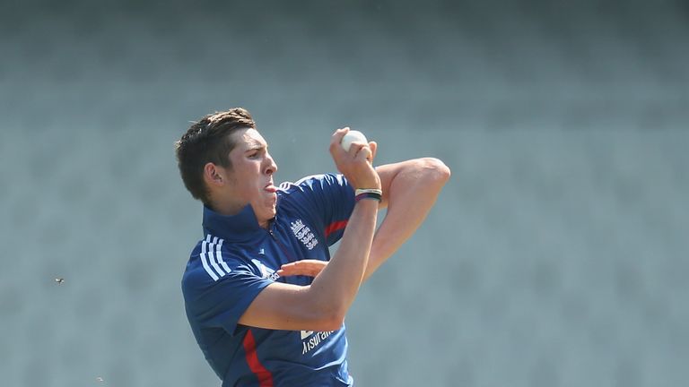 Craig Overton of the Lions bowls