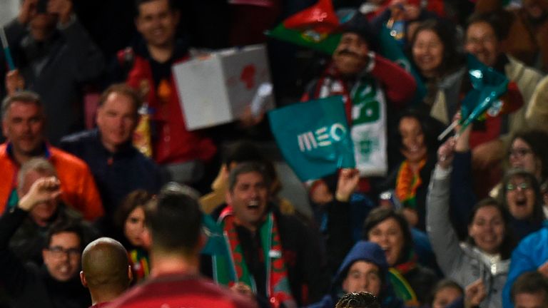 Cristiano Ronaldo celebrates after scoring for Portugal against Hungary