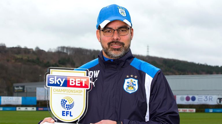 David Wagner of Huddersfield Town wins the Sky Bet Championship manager of the month award for February