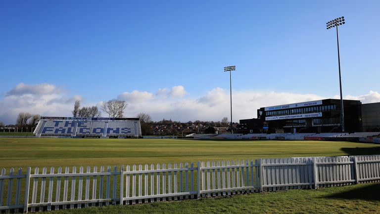DERBY, ENGLAND - MARCH 31:  A general view of The 3aaa County Ground during a Derbyshire CCC Photocall at The 3aaa County Ground on March 31, 2015 in Derby