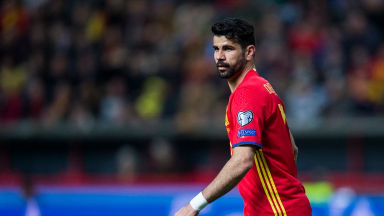 Diego Costa of Spain during the 2018 World Cup Qualifier against Israel