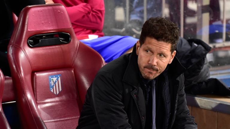 Atletico Madrid's Argentinian coach Diego Simeone looks on before the UEFA Champions League round of 16 second leg football match Club Atletico de Madrid v