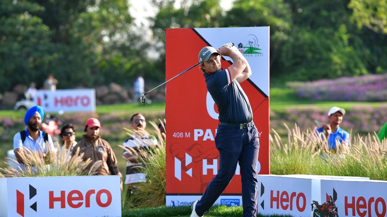 Eddie Pepperell during the third round of the Hero Indian Open at Dlf Golf and Country Club