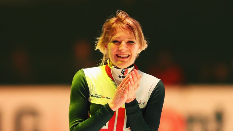 Elise Christie completed a golden double at the World Short Track Speed Skating Championships