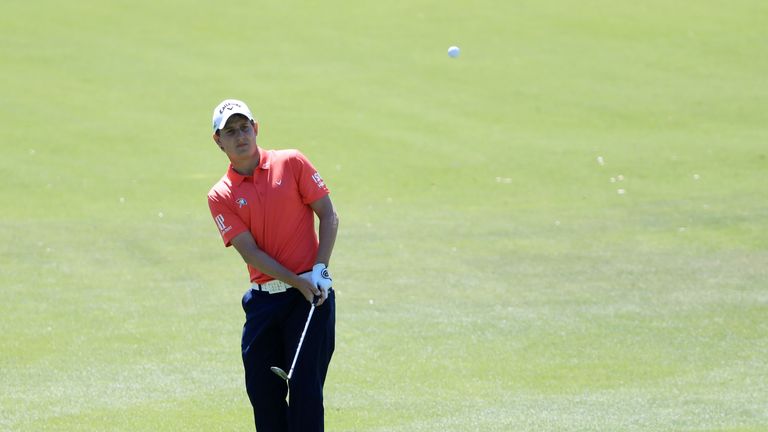 ORLANDO, FL - MARCH 18:  Emiliano Grillo of Argentina plays a shot on the second hole during the third round of the Arnold Palmer Invitational Presented By