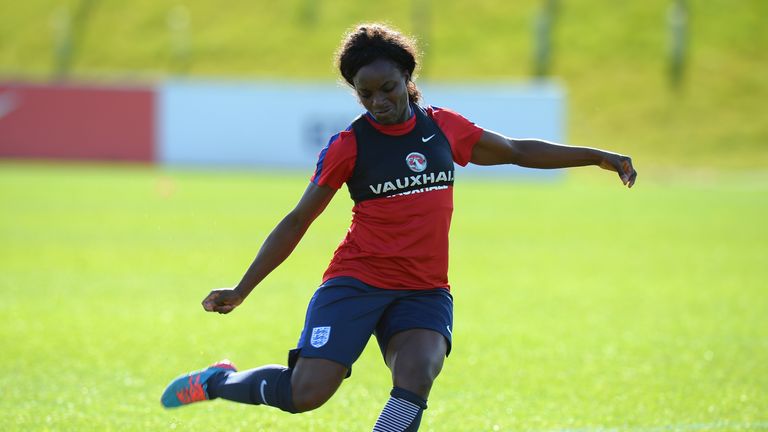 Eniola Aluko during an England Women Training Session at St Georges Park