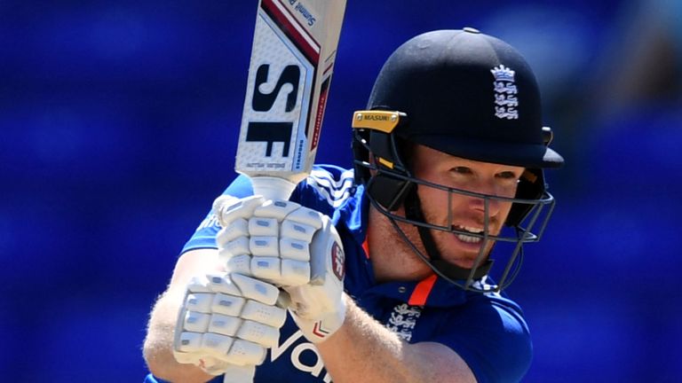England captain Eoin Morgan hit 95 in England's opening warm-up win