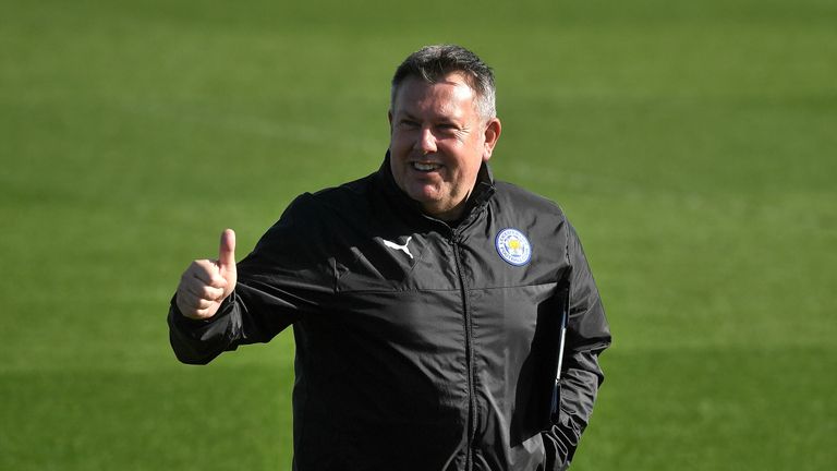 Craig Shakespeare during training prior to Leicester City's  Champions League Round of 16 match against Sevilla
