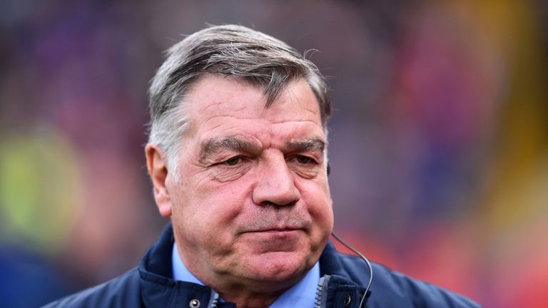Sam Allardyce makes his way pitchside for the match between Crystal Palace and Watford at Selhurst Park