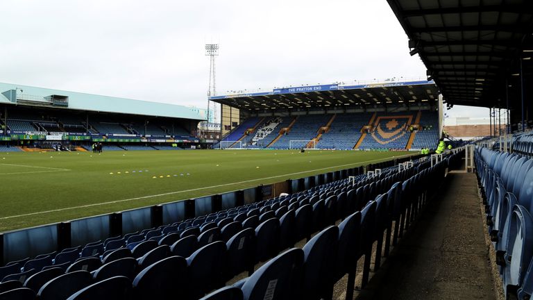 PORTSMOUTH, ENGLAND - FEBRUARY 13: A general view of Fratton Park prior to the Sky Bet League Two match between Portsmouth and Bristol Rovers at Fratton Pa