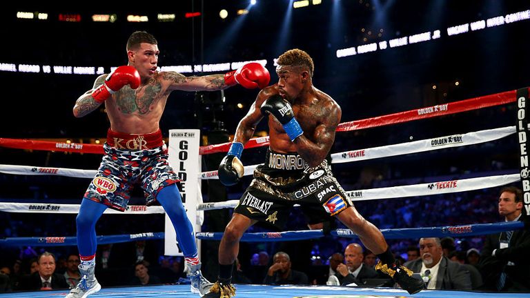 Gabriel Rosado (L) fights Willie Monroe Jr for the Vacant WBO Intercontinental Middleweight fight at AT&T, Dallas,