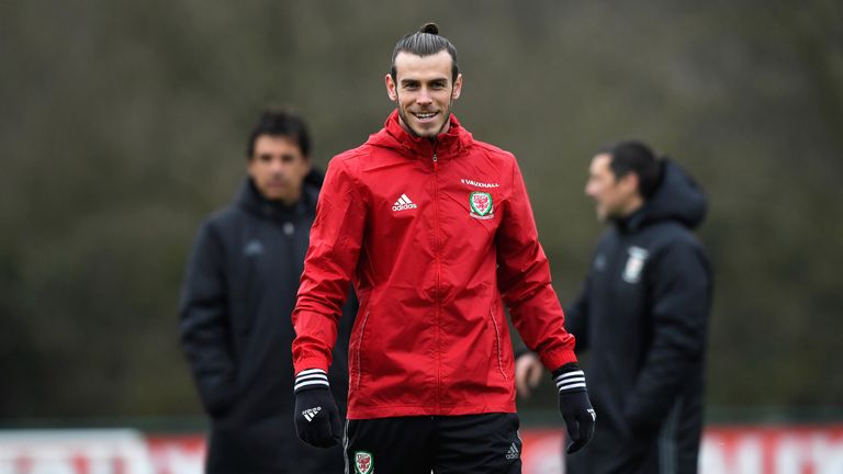 Gareth Bale during an open training session ahead of their World Cup Qualifier against the Republic of Ireland
