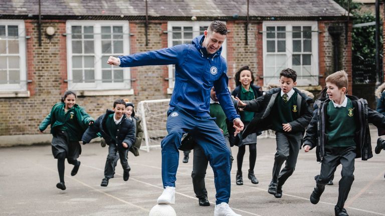 Chelsea defender Gary Cahill has been boosting the cause at local schools