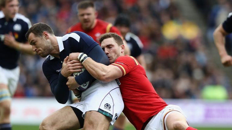 George North was kept busy by Scotland backs such as Tim Visser at Murrayfield