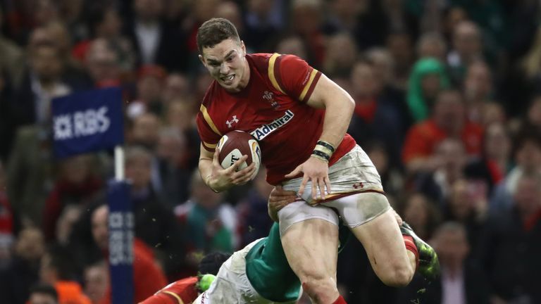 CARDIFF, WALES - MARCH 10:  George North of Wales attemtps to break through during the Six Nations match against Ireland at the Principality Stadium