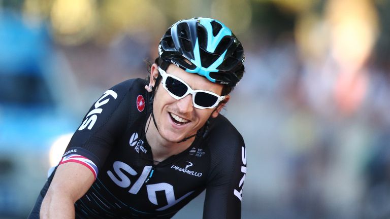 ADELAIDE, AUSTRALIA - JANUARY 15: British cyclist Geraint Thomas of Team Sky competes during the People's Choice Classic street race, a preview race to the