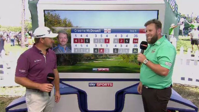 Graeme McDowell and Andrew Johnston at the Sky Cart