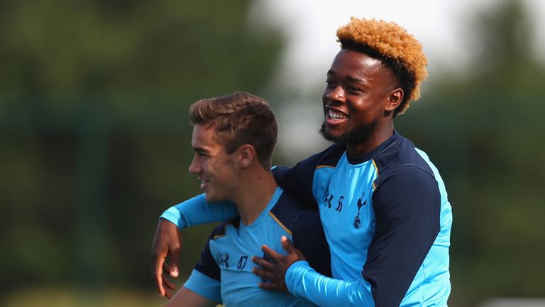 Harry Winks with fellow academy graduate Josh Onomah