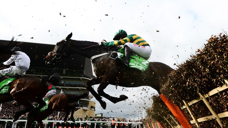 Buveur D'Air ridden by Noel Fehily jumps before going on to win the Stan James Champion Hurdle Challenge Trophy