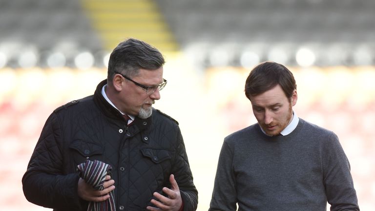 Hearts head coach Ian Cathro (right) with director of football Craig Levein