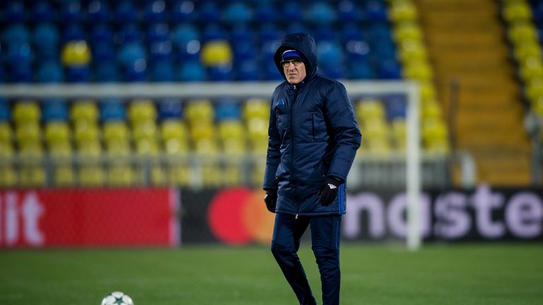 ROSTOV-ON-DON, RUSSIA - NOVEMBER 22:  Head coach Ivan Daniliants of FC Rostov looks on during FC Rostov training ahead of the UEFA Champions League group D