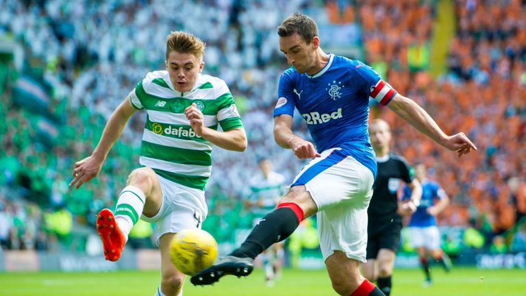 James Forrest (left) will be free to face Rangers' this lunchtime