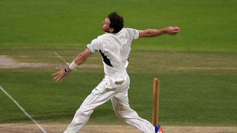 James Harris of Middlesex bowls during day two of the Champion County match against the MCC