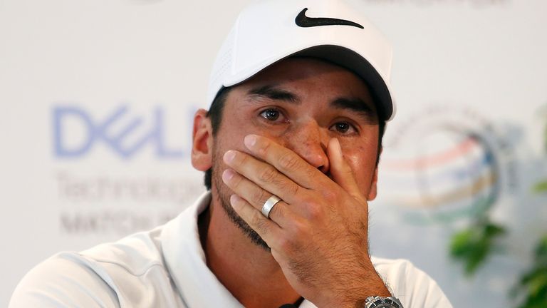 Jason Day struggles to contain his emotions as he revealed his mother was battling lung cancer