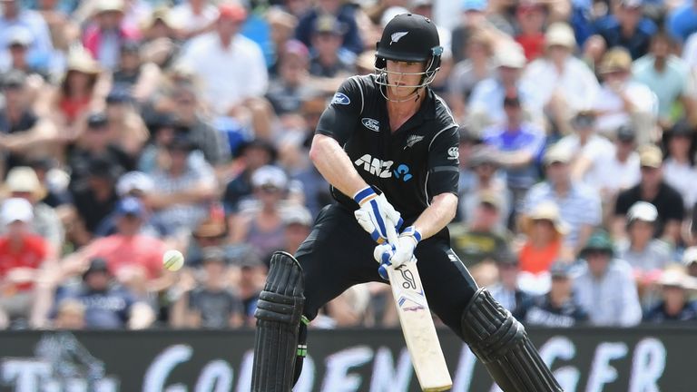 CHRISTCHURCH, NEW ZEALAND - FEBRUARY 22:  James Neesham of New Zealand bats during game two of the One Day International series between New Zealand and Sou