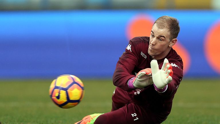 Joe Hart in action during the warm up before the Serie A match between Empoli FC and FC Torino