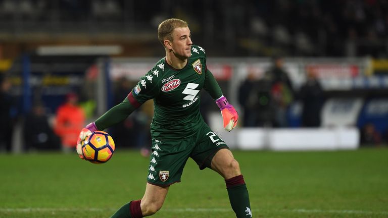 TURIN, ITALY - JANUARY 16:  Joe Hart of FC Torino throws the ball during the Serie A match between FC Torino and AC Milan at Stadio Olimpico di Torino on J