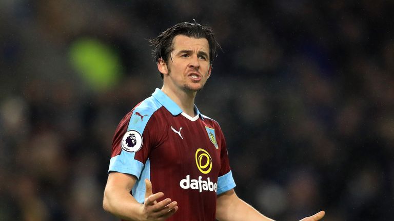 BURNLEY, ENGLAND - JANUARY 17: Joey Barton of Burnley reacts during the Emirates FA Cup third round replay between Burnley and Sunderland at Turf Moor on J