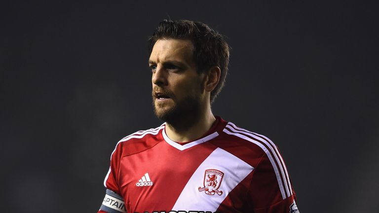 DERBY, ENGLAND - MARCH 17:  Jonathan Woodgate of Middlesbrough looks on during the Sky Bet Championship match between Derby County and Middlesbrough March 