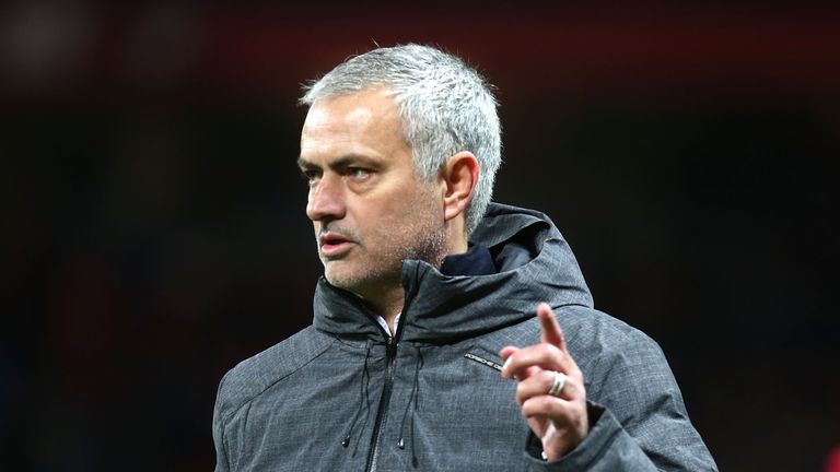 MANCHESTER, ENGLAND - MARCH 16: Jose Mourinho of Manchester United during the UEFA Europa League Round of 16 second leg match against FK Rostov.