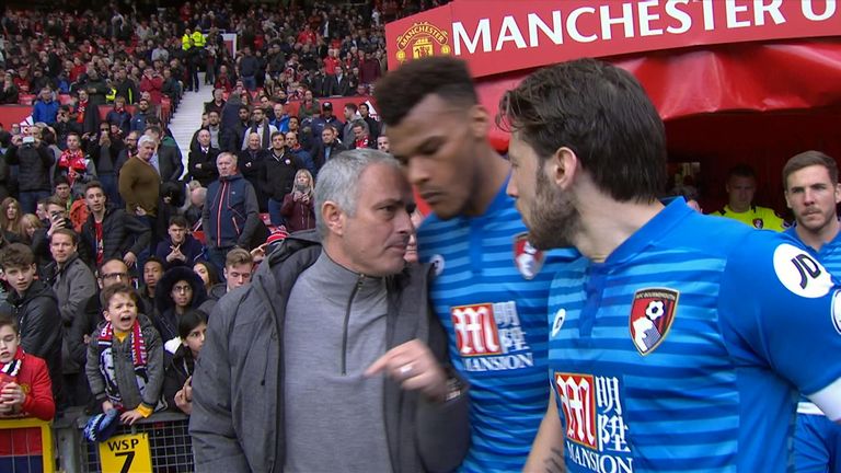 Jose Mourinho confronts Tyrone Mings