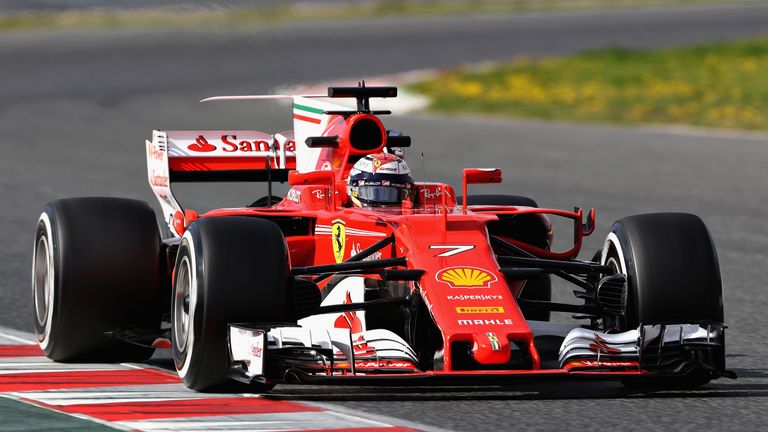 MONTMELO, SPAIN - FEBRUARY 28:  Kimi Raikkonen of Finland driving the (7) Scuderia Ferrari SF70H on track during day two of Formula One winter testing at C