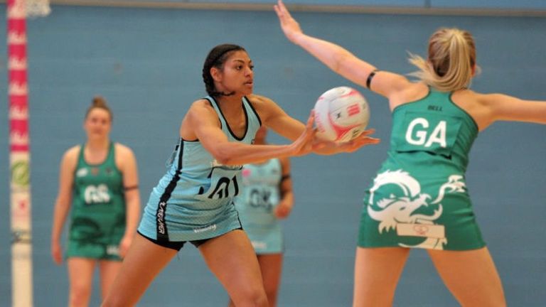 Lorraine Kowalewska.in action for Surrey Storm (pic courtesy of Steve Porter)
