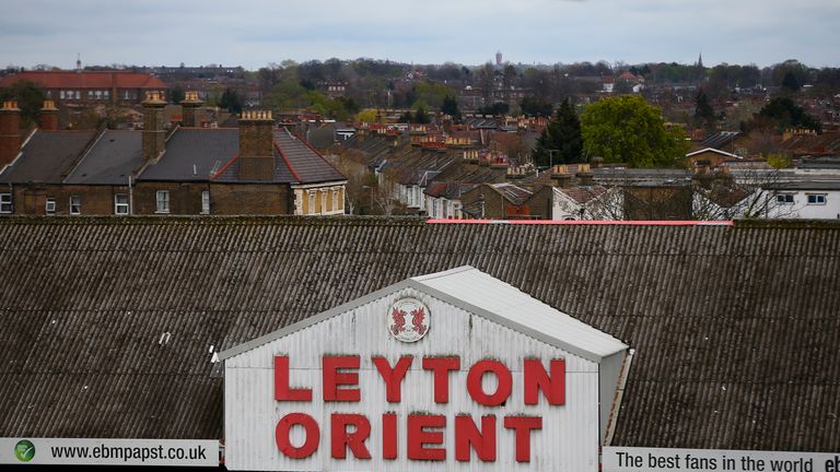 LONDON, ENGLAND - APRIL 16:  A general view of the ground ahead of the start of the Sky Bet League Two match between Leyton Orient and Dagenham & Redbridge