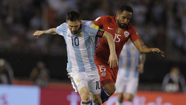 Lionel Messi (L) was the match-winner for Argentina against Chile