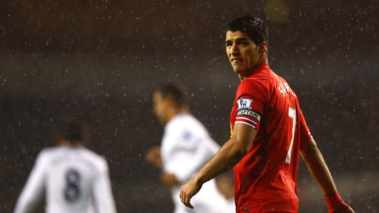 Luis Suarez captained Liverpool to a 5-0 win over Tottenham in 2013