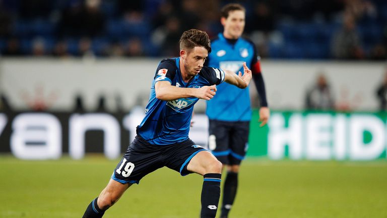 during the Bundesliga match between TSG 1899 Hoffenheim and 1. FC Koeln at Wirsol Rhein-Neckar-Arena on December 3, 2016 in Sinsheim, Germany.