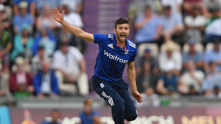 SOUTHAMPTON, ENGLAND - AUGUST 24:  Mark Wood of England in action during the 1st One Day International between  England and Pakistan at the Ageas Bowl on A
