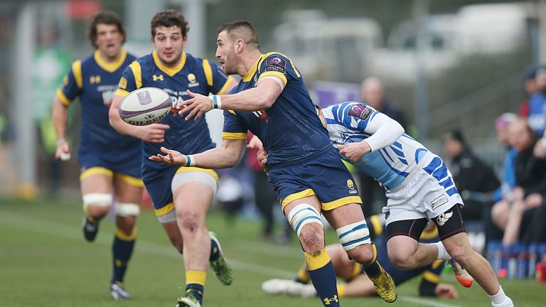 Worcester's Matt Cox in European Rugby Challenge Cup match against Enisei-STM at Sixways Stadium in January 2017