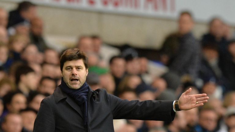 Tottenham Hotspur manager Mauricio Pochettino gestures on the touchline during the win over Stoke City