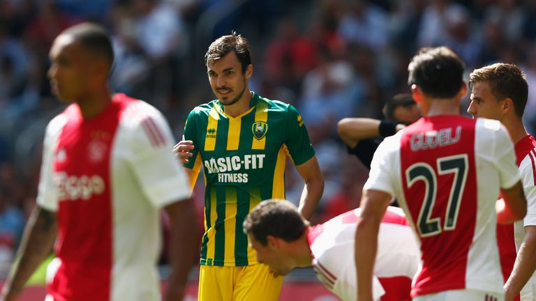 AMSTERDAM, NETHERLANDS - AUGUST 30:  Mike Havenaar of ADO Den Haag looks on during the Dutch Eredivisie match between Ajax Amsterdam and ADO Den Hagg on Au