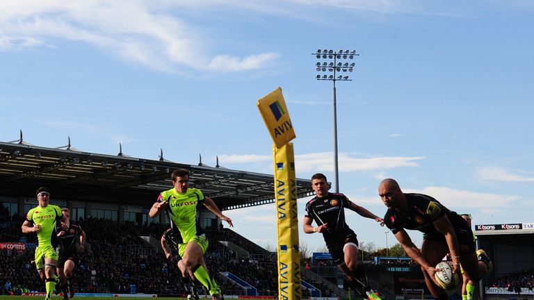 Olly Woodburn scores for Exeter