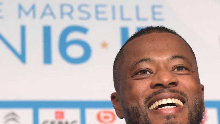 Olympique de Marseille new football player France's Patrice Evra answers journalists' questions during a press conference on January 26, 2017 at the Robert