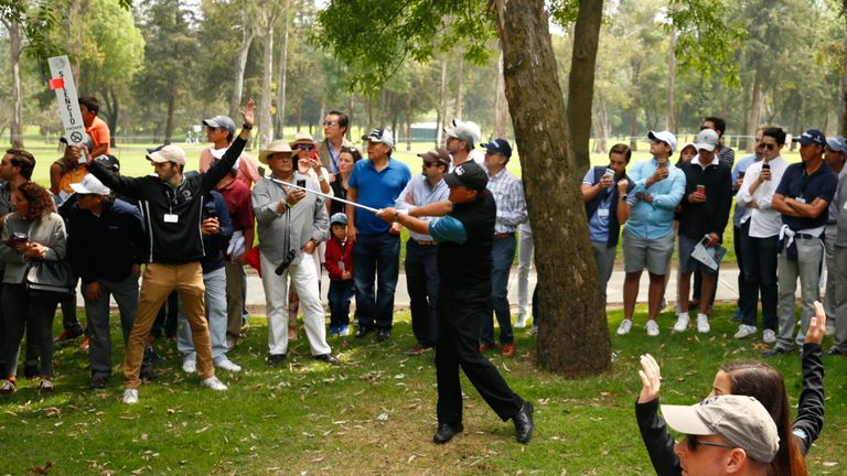 MEXICO CITY, MEXICO - MARCH 04:  Phil Mickelson of the United States plays his second shot on the fifth hole during the third round of the World Golf Champ