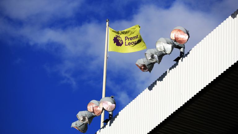 A general view of the Premier League flag at White Hart Lane, home of Tottenham Hotspur