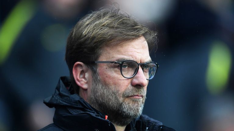 Jurgen Klopp during the Premier League match between Manchester City and Liverpool at the Etihad Stadium